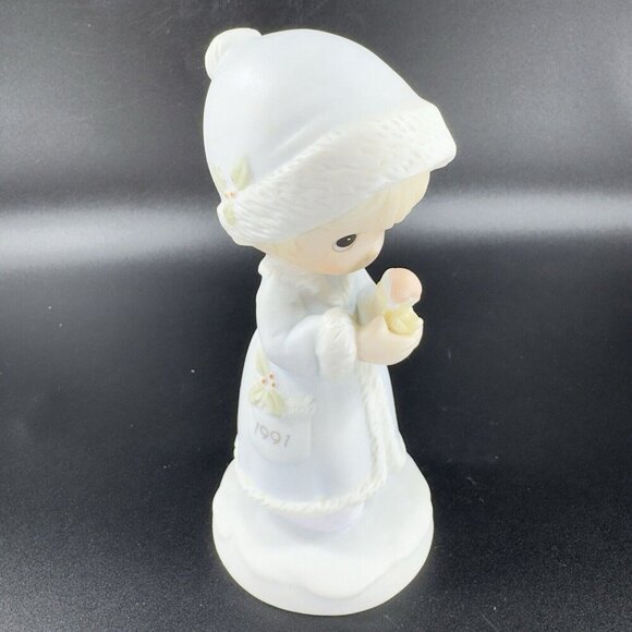 1991 Precious Moments May Your Christmas Be Merry Enesco Samuel J Butcher Figure - Picture 1 of 9